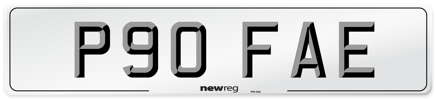 P90 FAE Number Plate from New Reg
